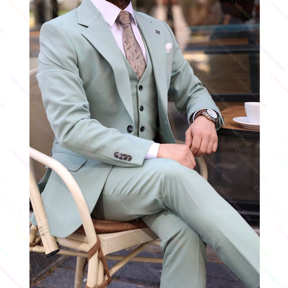 Men Formal Wear 2025 - Men Suits 3 Pieces Elegant Notch