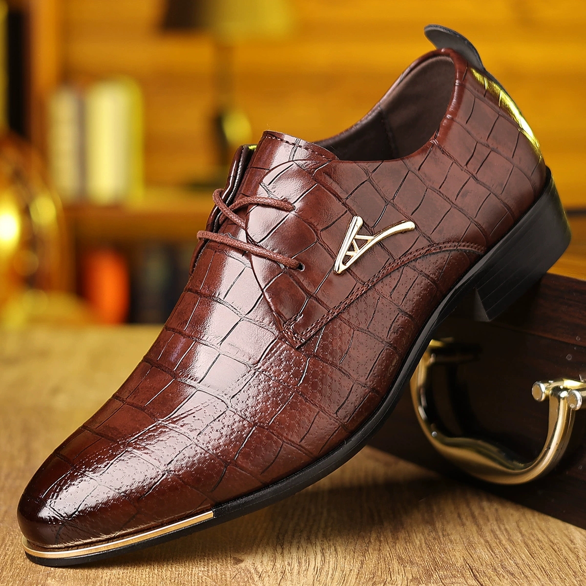 Young Men Formal Wear - Fashion PU Leather Shoes Men Business