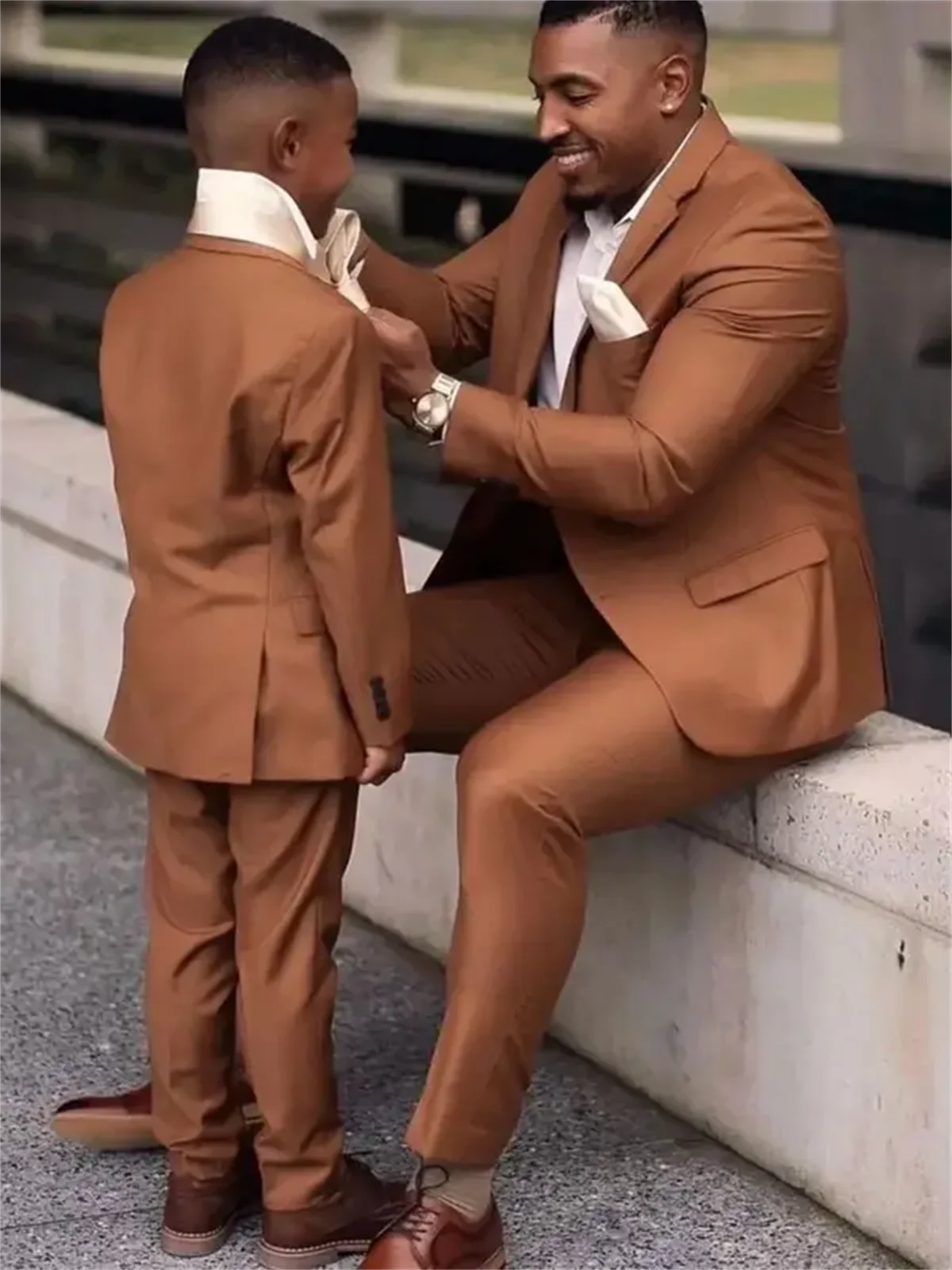 Men Formal Wear Outfits - 2 Pieces Dark Brown Men Suits