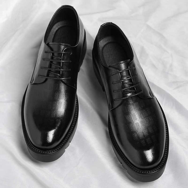 Young Men Formal Wear - Men's Thick-Soled Low-Cut Business Formal Leather