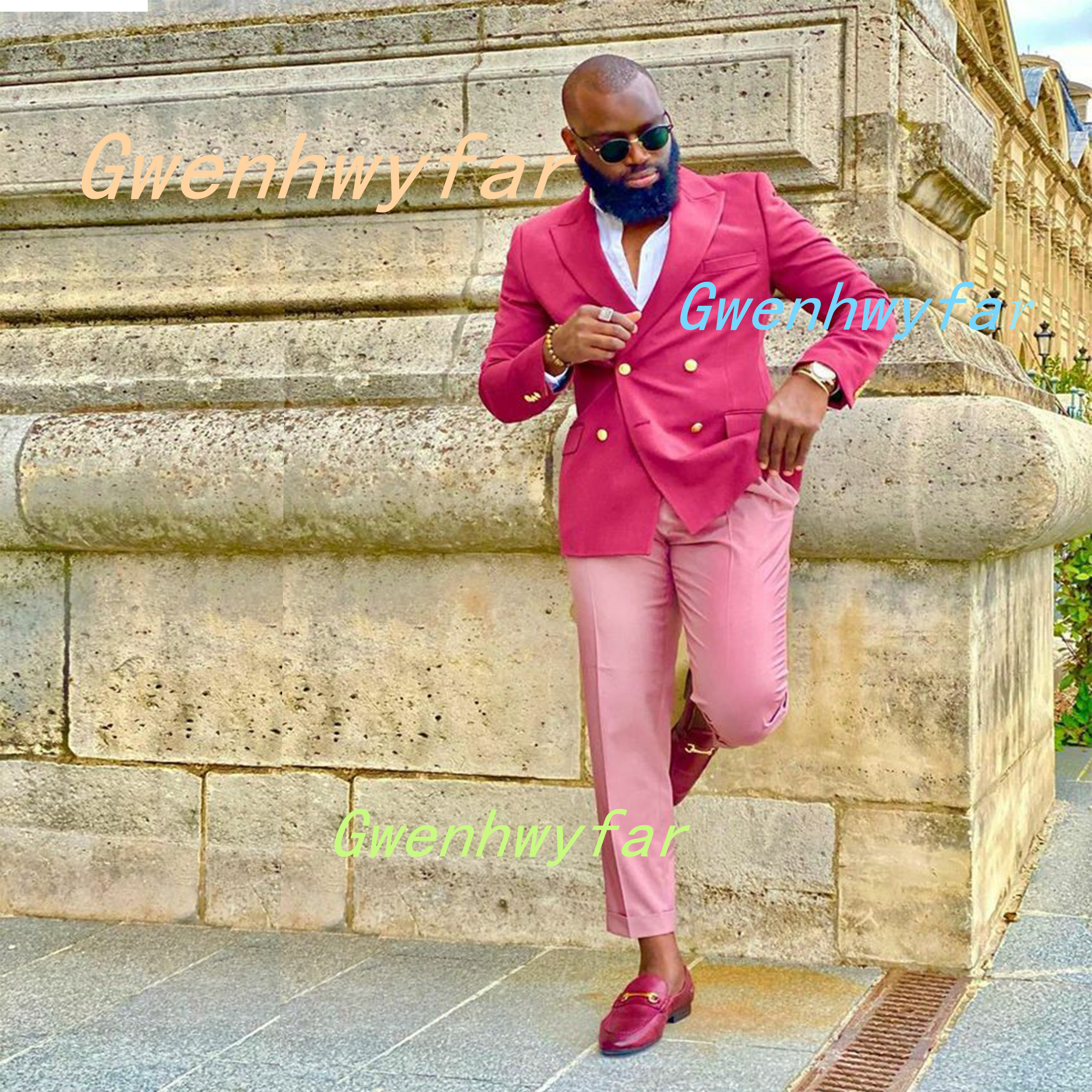Young Men Formal Wear - Gwenhwyfar Elegant Men's Mixed Color Suit
