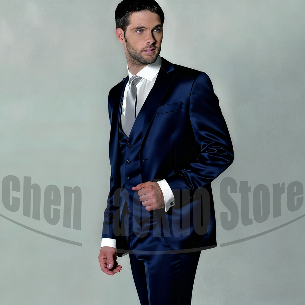 Men's Satin Three Piece Suit S - Men Formal Wear 2025 recensie en prijs