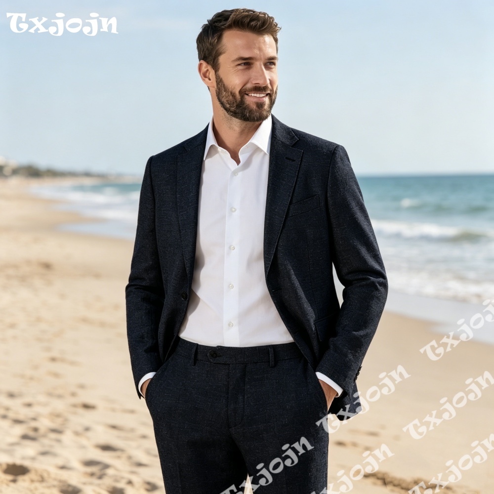 Classic Dark Navy Linen Men 2P - Men Linen Formal Wear recensie en prijs