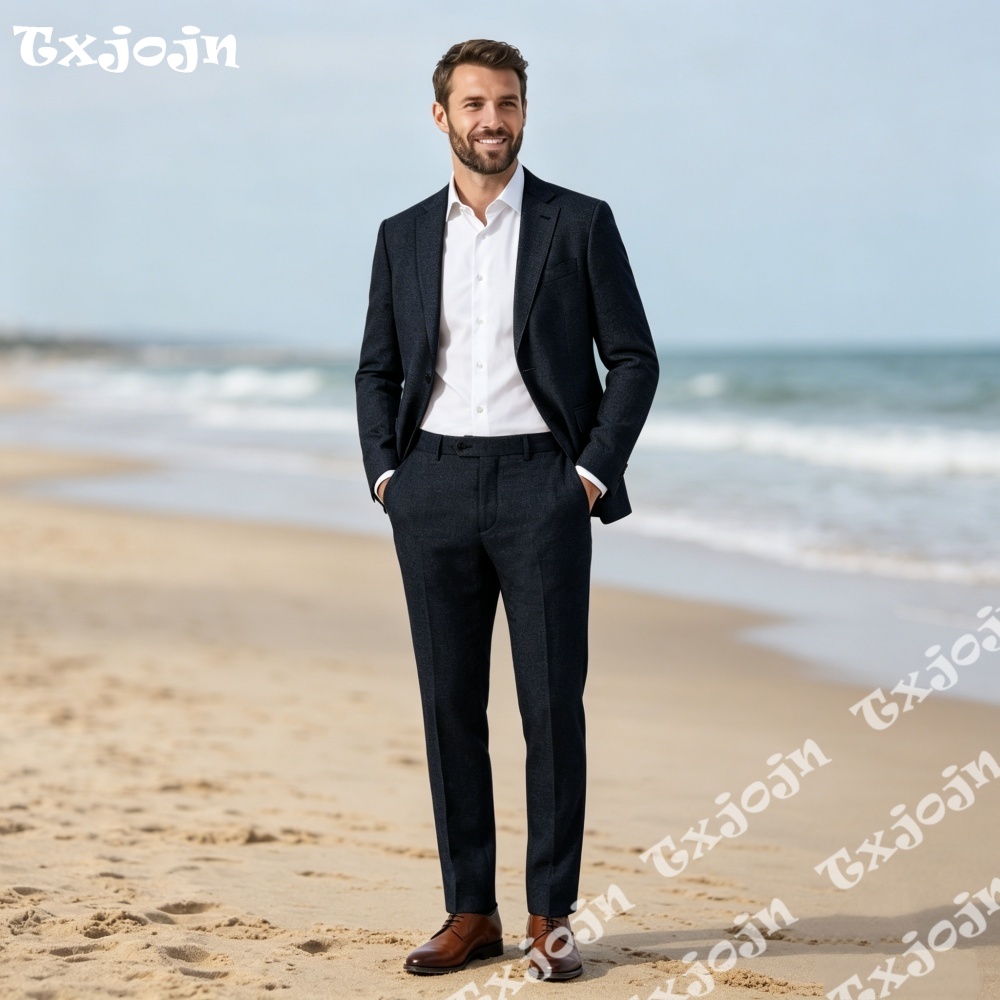 Classic Dark Navy Linen Men 2P - Men Linen Formal Wear recensie en prijs