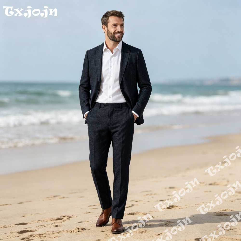 Classic Dark Navy Linen Men 2P - Men Linen Formal Wear recensie en prijs