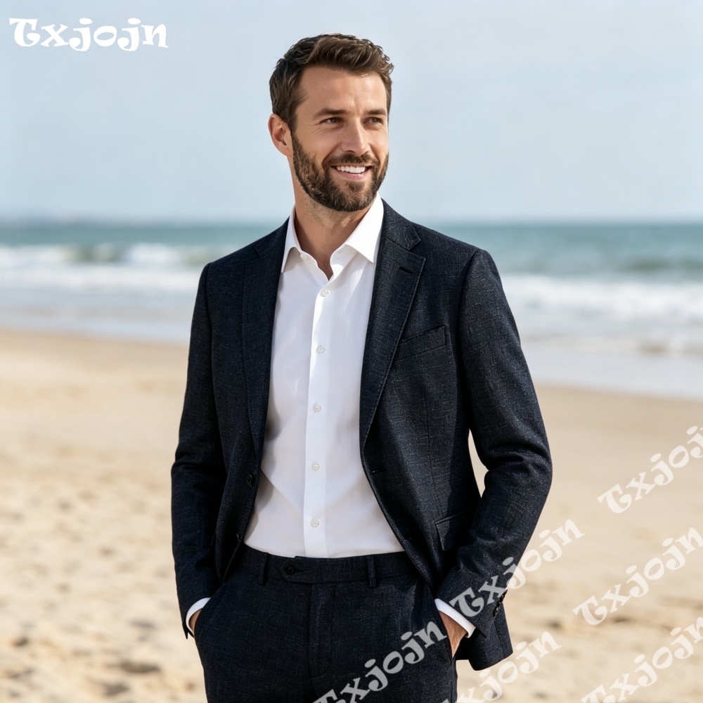 Classic Dark Navy Linen Men 2P - Men Linen Formal Wear recensie en prijs