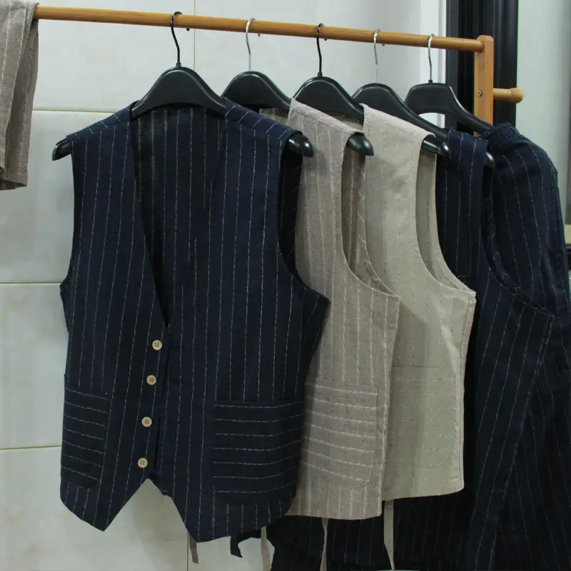 British Casual Linen Vest for  - Men Linen Formal Wear recensie en prijs