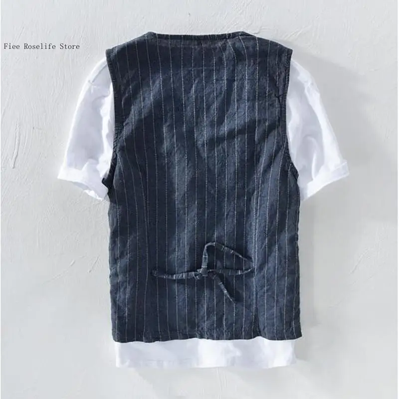 British Casual Linen Vest for  - Men Linen Formal Wear recensie en prijs