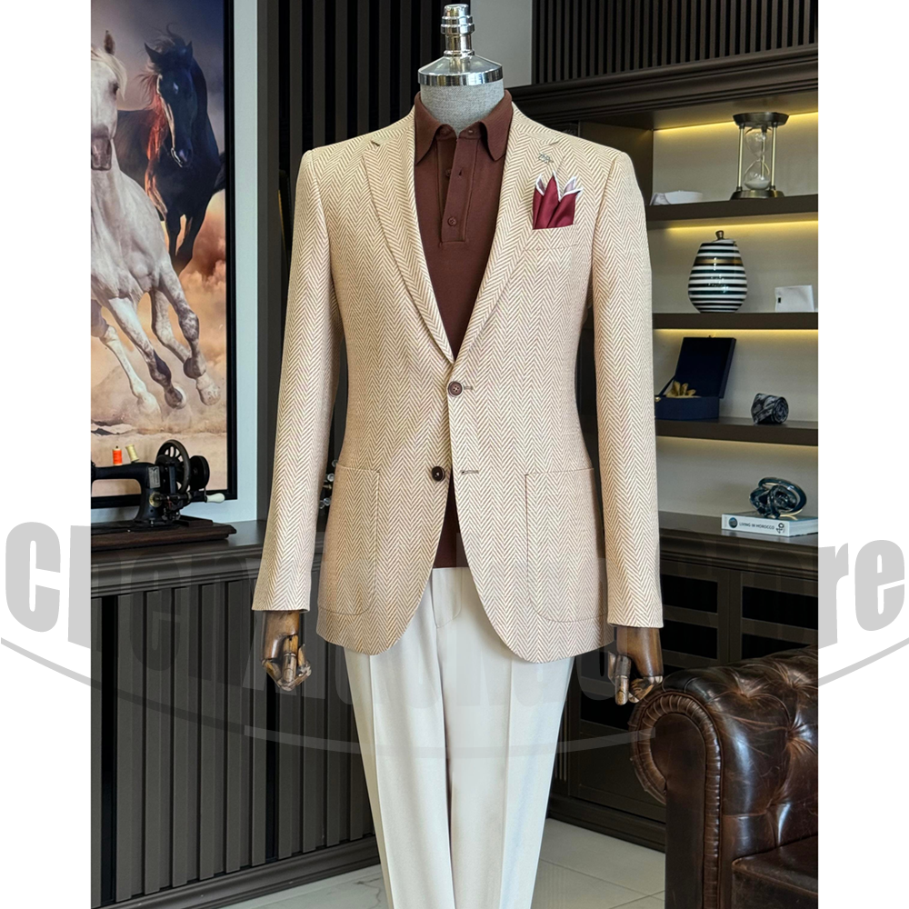 Fashion Herringbone Men Suits  - Men Formal Wear 2025 recensie en prijs