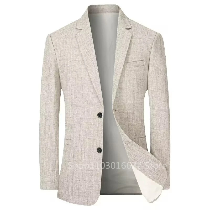 Beige/Blue Men Suit Linen Blaz - Men Linen Formal Wear recensie en prijs
