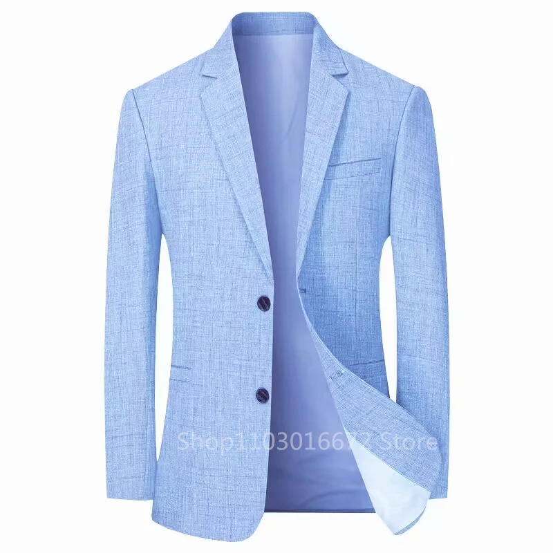 Beige/Blue Men Suit Linen Blaz - Men Linen Formal Wear recensie en prijs