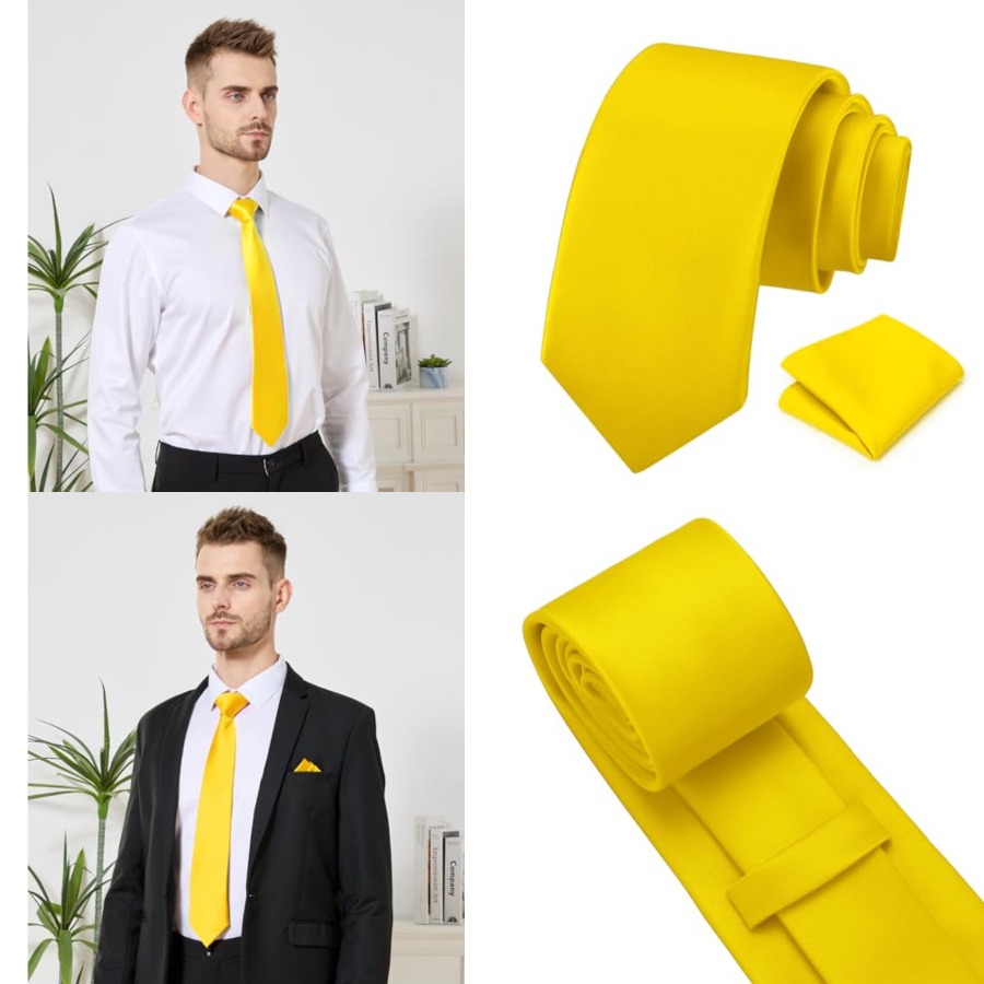 Men's Tie Set Solid Pure Color - Pocket Square Set recensie en prijs