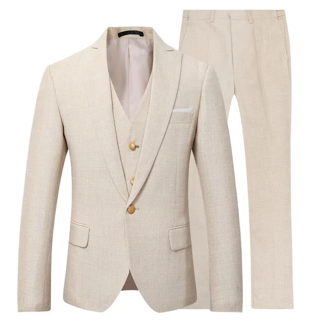 Beige Ivory Men Suit Casual Li - Men Linen Formal Wear recensie en prijs