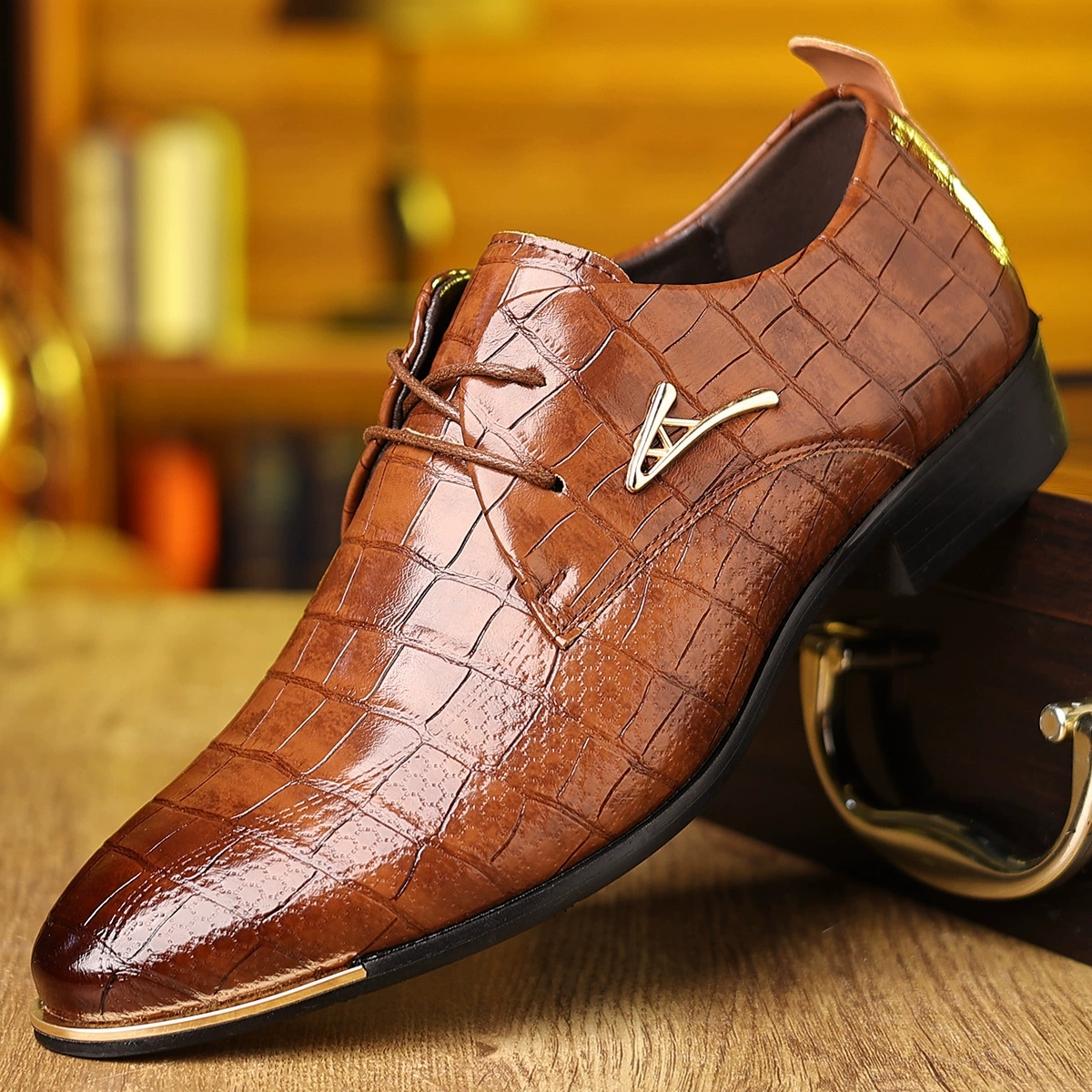 Fashion PU Leather Shoes Men B - Young Men Formal Wear recensie en prijs