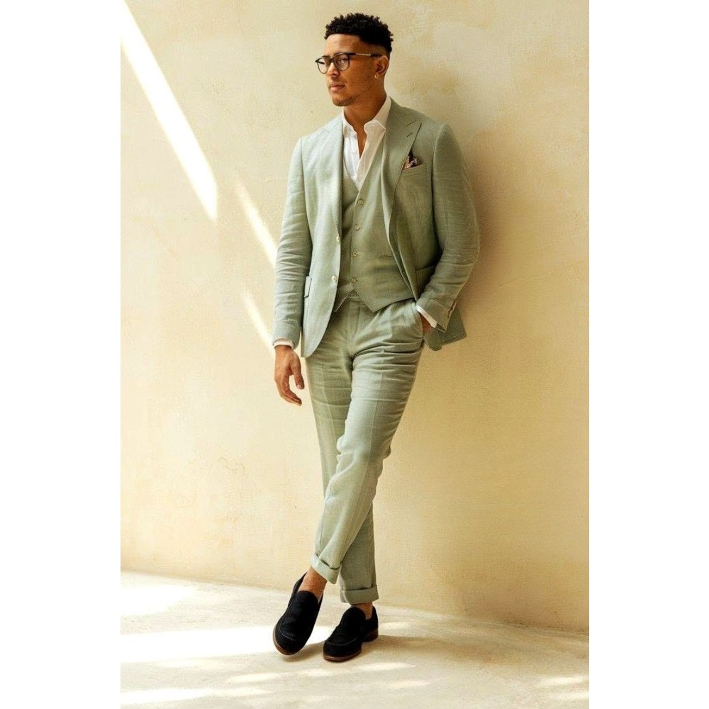 Sage Green Linen Wedding Suits - Men Linen Formal Wear recensie en prijs