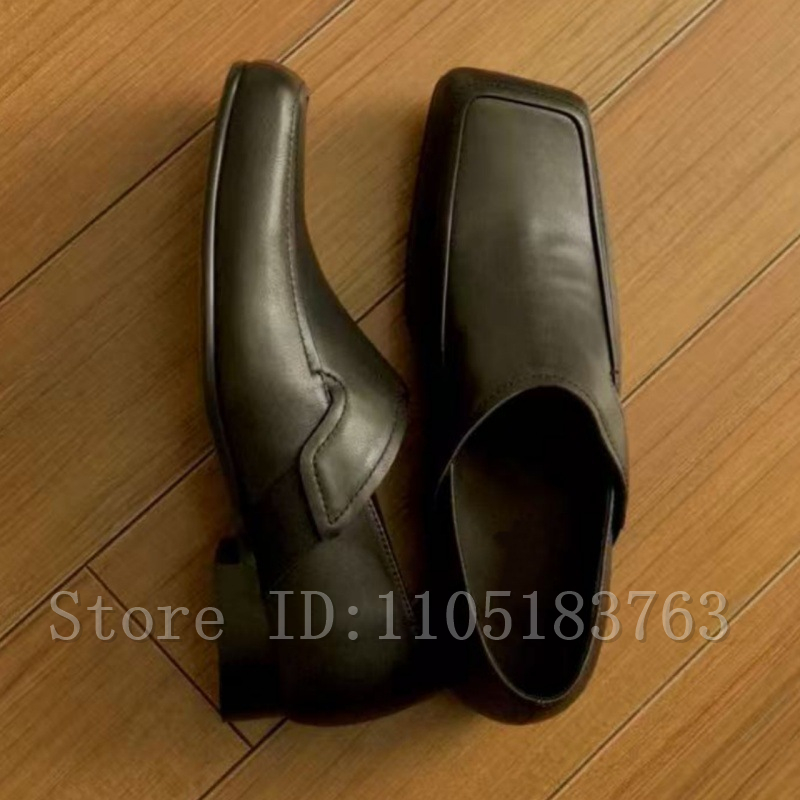 Men's Black Leather Square Toe - Formal Men Daily Wear Footwear recensie en prijs