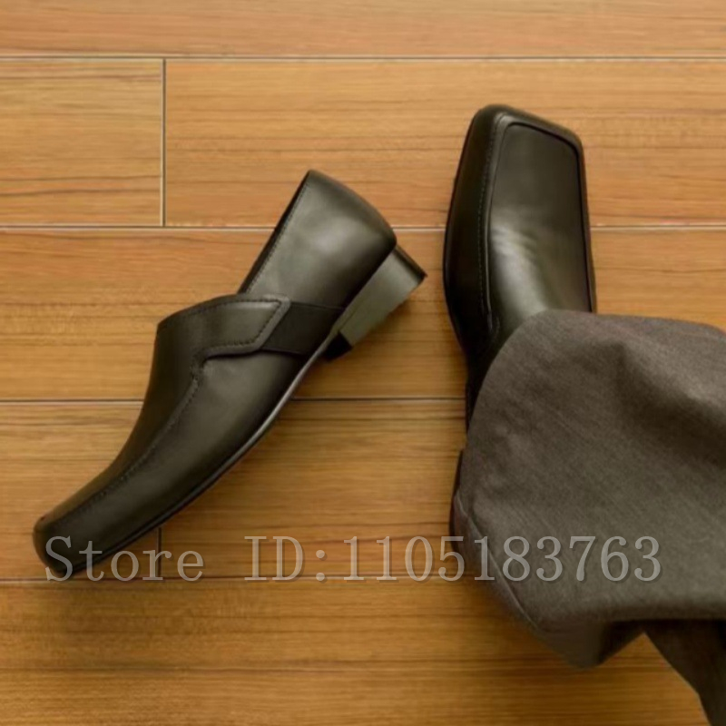 Men's Black Leather Square Toe - Formal Men Daily Wear Footwear recensie en prijs