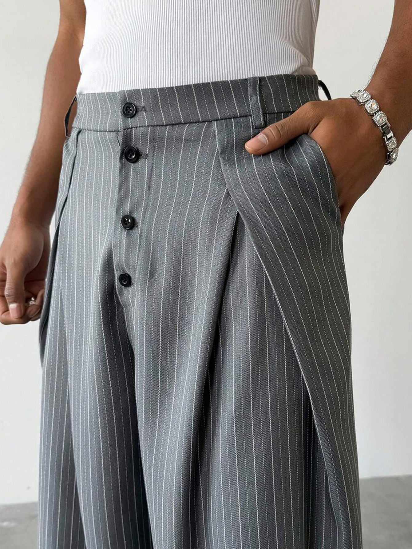 SS2026 Men Striped Woven Wide  - Men Formal Wear Outfits recensie en prijs