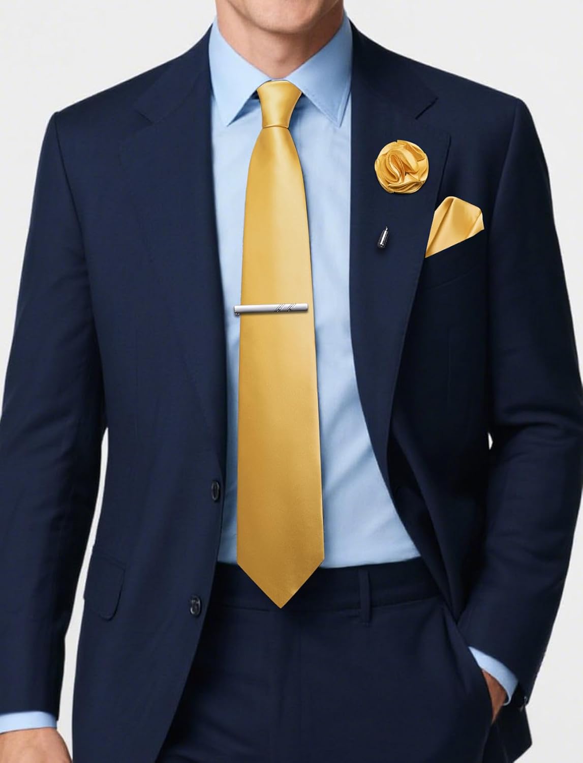 5Pcs Men's Silk Satin Tie Set  - Pocket Square Set recensie en prijs
