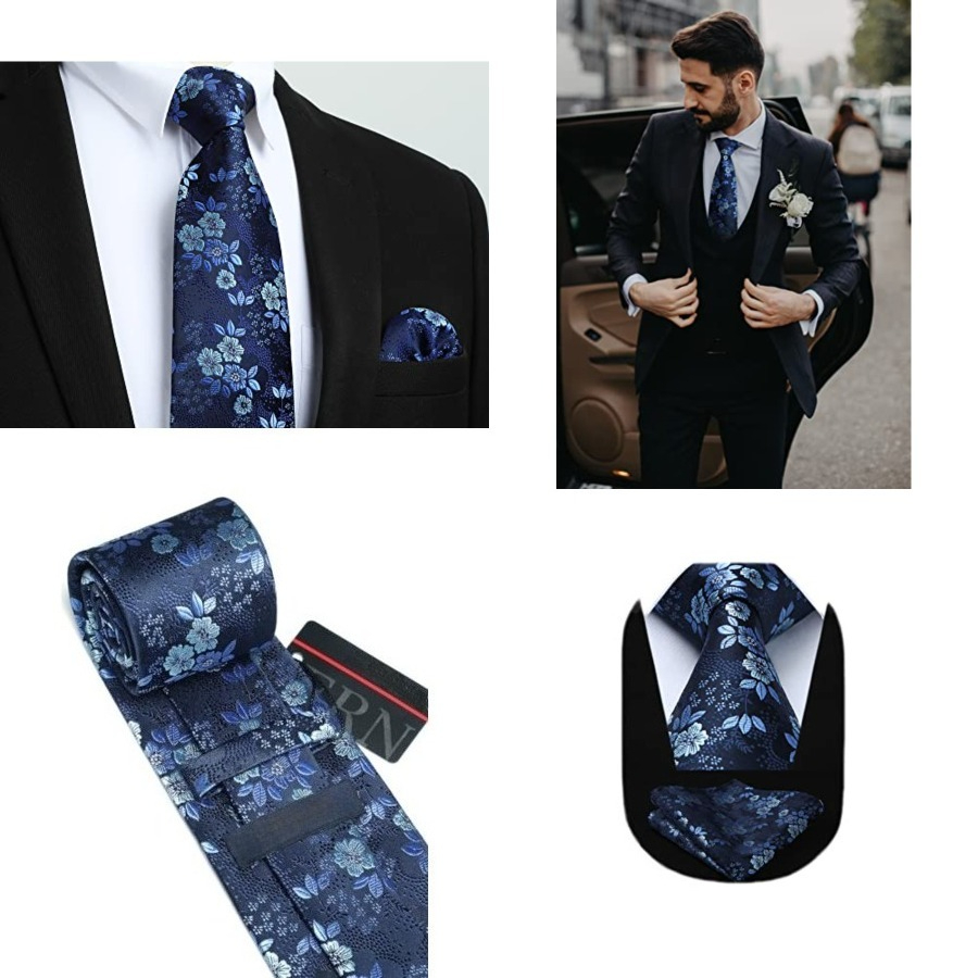 Men Floral Ties Woven Classic  - Pocket Square Set recensie en prijs